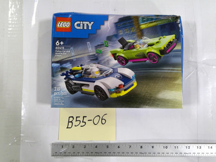 LEGO City 60415 Police Car & Muscle Car Chase 213 Pieces 6+ Set New Box Wear