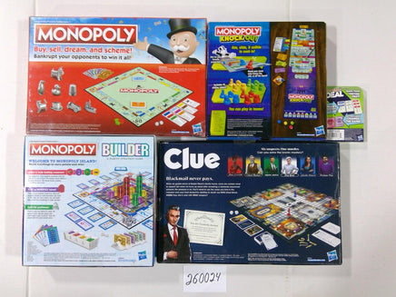 Hasbro Family Board Game Lot Clue Monopoly Knock Out Builder Deal New Sealed