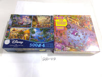 Disney Magic Puzzle Company Lot 2 Kinkade 4x500 Puzzled Patron 1000pc Multicolor