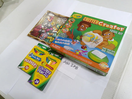 Crayola Critter Creator Fossil Kit Coloring Book Markers Pencils Art Lot New
