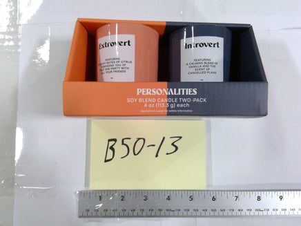 Personalities Scented Candles Extrovert Introvert 2-Pack Soy Blend Multicolor