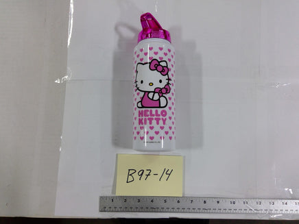 Sanrio Hello Kitty Kids Water Bottle Pink Hearts Plastic Drink Cup With Lid
