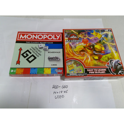 Hasbro Monopoly & Pokemon Battle Academy Board Game Bundle Kids Multi OPEN BOX