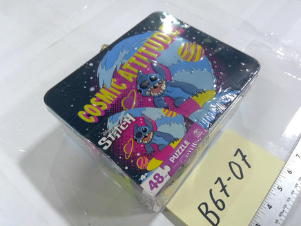Disney Stitch Cosmic Attitude 48 Piece Puzzle Tin Case New Blue Kids Toy