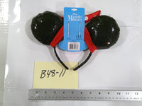 Disney Minnie Mouse Sequin Ear Headband Red Polka Dot Bow Black Accessory New