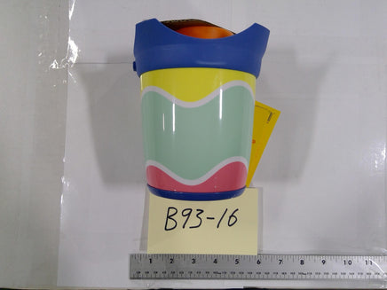 BPA-Free Travel Tumbler Multicolor Plastic Abstract Drink Cup With Handle Lid