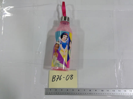 Disney Princess Kids Water Bottle Pink Plastic Drink Cup With Lid Reusable
