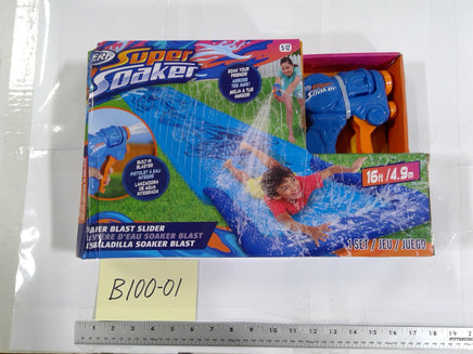 NERF Super Soaker Water Blast Slider Pool Water Slide Toy 5-12 16ft Blue New