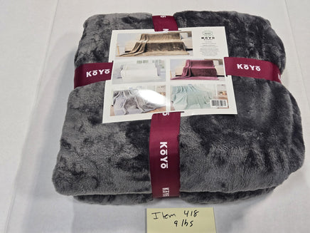 Koyo Queen Blanket 180x220cm Gray Faux Fur Plush Microfiber Soft Cozy Bed Throw