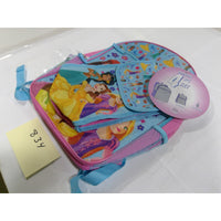 Disney Princess Backpack Set Kids OS Pink Blue NEW 4pc Belle Rapunzel Ariel
