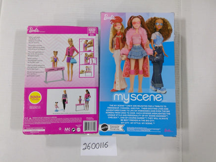 Barbie My Scene Chelsea Doll & Gymnastics Coach Playset Lot New Mattel