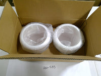 Set Of 2 White Ribbed Plastic Cylindrical Sleeves Industrial Part 260-S35