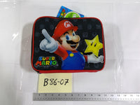 Super Mario Bros Nintendo Kids Padded Tote Bag Mario Star Zip Case Red Black New