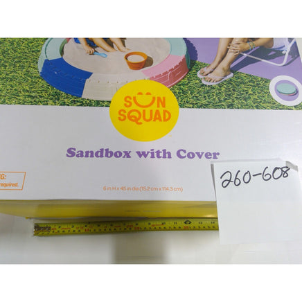 Sun Squad Sandbox with Cover Kids Toddler 45in Multicolor NEW 18m+ Backyard Toy