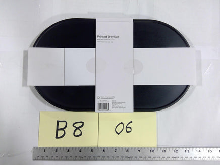 Room Essentials Printed Serving Tray Set Of 3 Large Oval Multicolor Modern