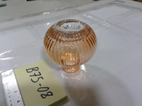 Orange Ribbed Glass Ball Tealight Candle Holder Small Round Modern Home Decor