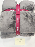 Koyo Plush Queen Blanket 180x220cm Gray Microfiber Polyester Soft Warm Throw