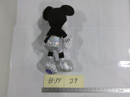 Disney Mickey Mouse 100 Years Of Wonder Plush Toy Black White Silver Outfit New