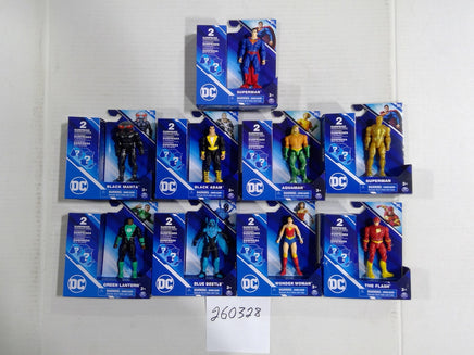 Lot 10 DC Comics Spin Master Figures Superman Aquaman Flash Wonder Woman Set
