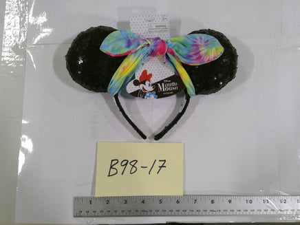 Minnie Mouse Headband Girls One Size Multicolor Sequin Ears Tie-Dye Disney New