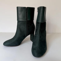 Alfani Boots Womens Size 5 Green AJOJO Pine Ankle Fold Over Cuff Block Heel