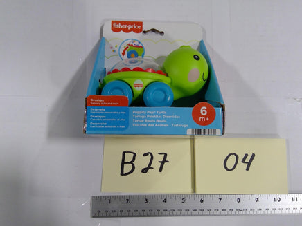 Fisher-Price Poppity Pop Turtle Push Toy 6m+ Rolling Beads Green Boy Infant