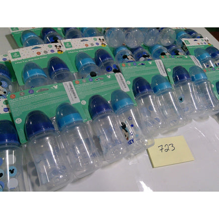 Disney Baby Mickey Mouse Bottles 2-Pack LOT 11oz Blue NEW Wide-Neck 6m+ BPA-Free