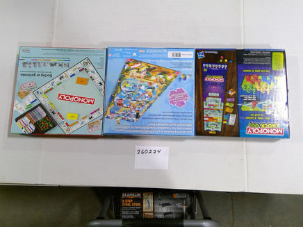 Hasbro Family Board Game Lot Monopoly Disney Lilo & Stitch Knock Out New Sealed