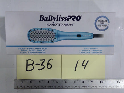 BaBylissPRO Nano Titanium Compact Thermal Paddle Brush 3 Heat Settings Blue New