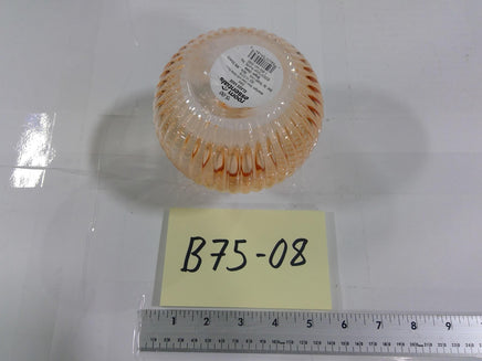 Orange Ribbed Glass Ball Tealight Candle Holder Small Round Modern Home Decor