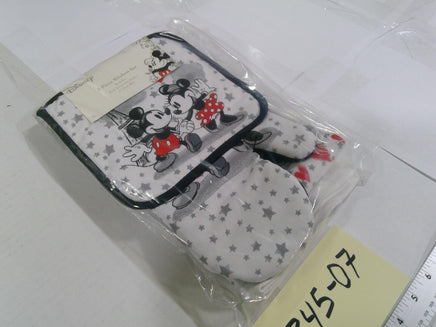 Disney Mickey Minnie 3 Piece Kitchen Set Oven Mitt Pot Holder Towel Multicolor