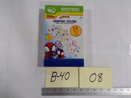 Disney Marvel Spidey Creating Colors Wooden Cards 24pcs Kids 3+ Multicolor New