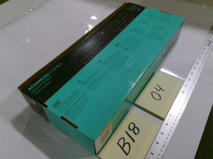 Logitech Advanced Combo Wireless Keyboard Mouse Black USB PC QWERTY English