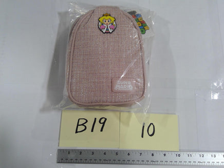 Super Mario Bros Nintendo Peach Mini Purse Tweed Bag Crossbody Pink New