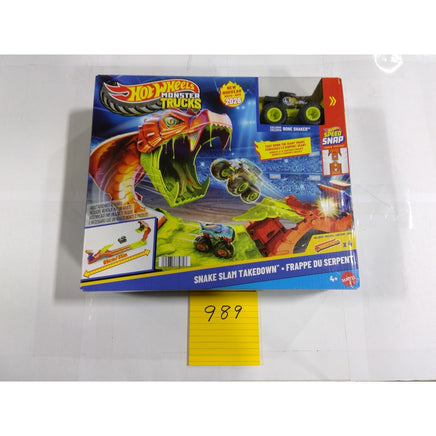Hot Wheels Monster Trucks Snake Slam Takedown Kids New Bone Shaker Track Set