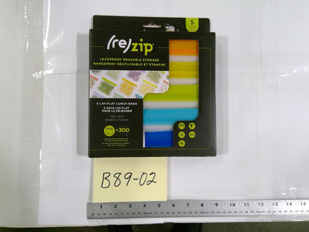 (re)zip Lay-Flat Lunch Bags 5 Pack Multicolor Reusable Storage Set BPA Free New
