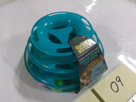 Petco Quirky Kitty Triple Chase Ball Track Cat Interactive Toy Teal Plastic