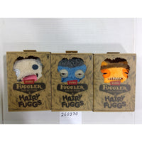 Zuru Fuggler Hairy Fuggs Funny Ugly Monster Plush Set of 3 Cream Blue Orange NEW