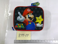 Super Mario Bros Nintendo Kids Padded Tote Bag Mario Star Zip Case Red Black New