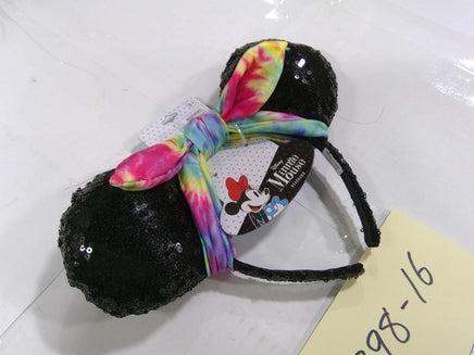Minnie Mouse Headband Girls One Size Multicolor Sequin Ears Tie-Dye Disney New