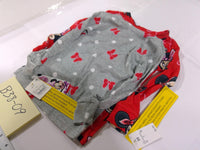 Disney Minnie Mouse Pajama Set Girls 3T Red Gray Long Sleeve Cotton Sleepwear