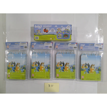 Bluey Stationery Tab Journal Sets and Megamat Play Set Bundle 5pc New Blue Green