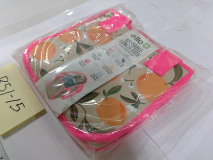 Ello Reusable Lunch Tote Bag Kids Orange Fruit Print Machine Washable Foldable