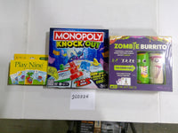Monopoly Knock Out Zombie Burrito Play Nine Family Party Game Lot New Sealed