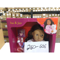 Our Generation Ines & Jojo 18in Doll and Pet Dog Set New NIB Dark Brown Hair