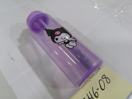 Sanrio Kuromi Kids Water Bottle Purple Plastic Straw Drink Cup Cute Novelty