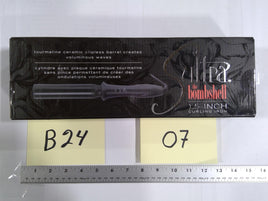 Sultra Bombshell Curling Iron 1.5" Tourmaline Ceramic Clipless Barrel Black New