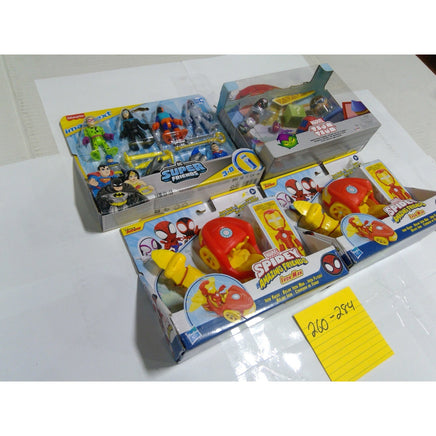 Marvel DC Toy Lot Spidey Imaginext Tsum Tsum Iron Man Batman NEW 4 Sets