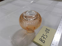 Orange Ribbed Glass Ball Tealight Candle Holder Small Round Modern Home Decor