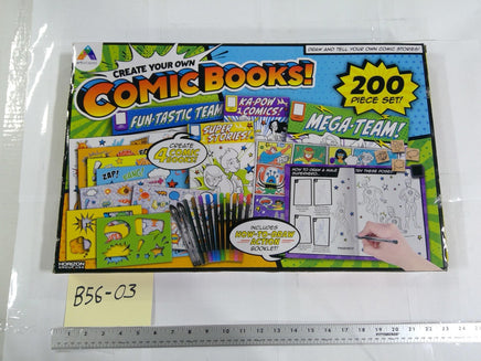 Horizon Group USA Create Your Own Comic Books 200 Pc Art Kit Stamps Markers New